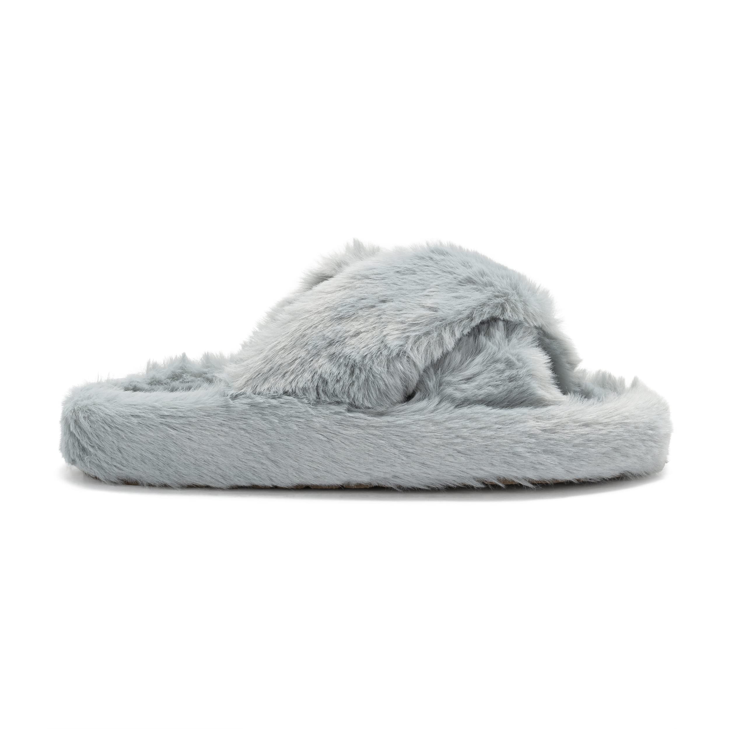 SIENNA: Women's Faux Fur Slider Slippers