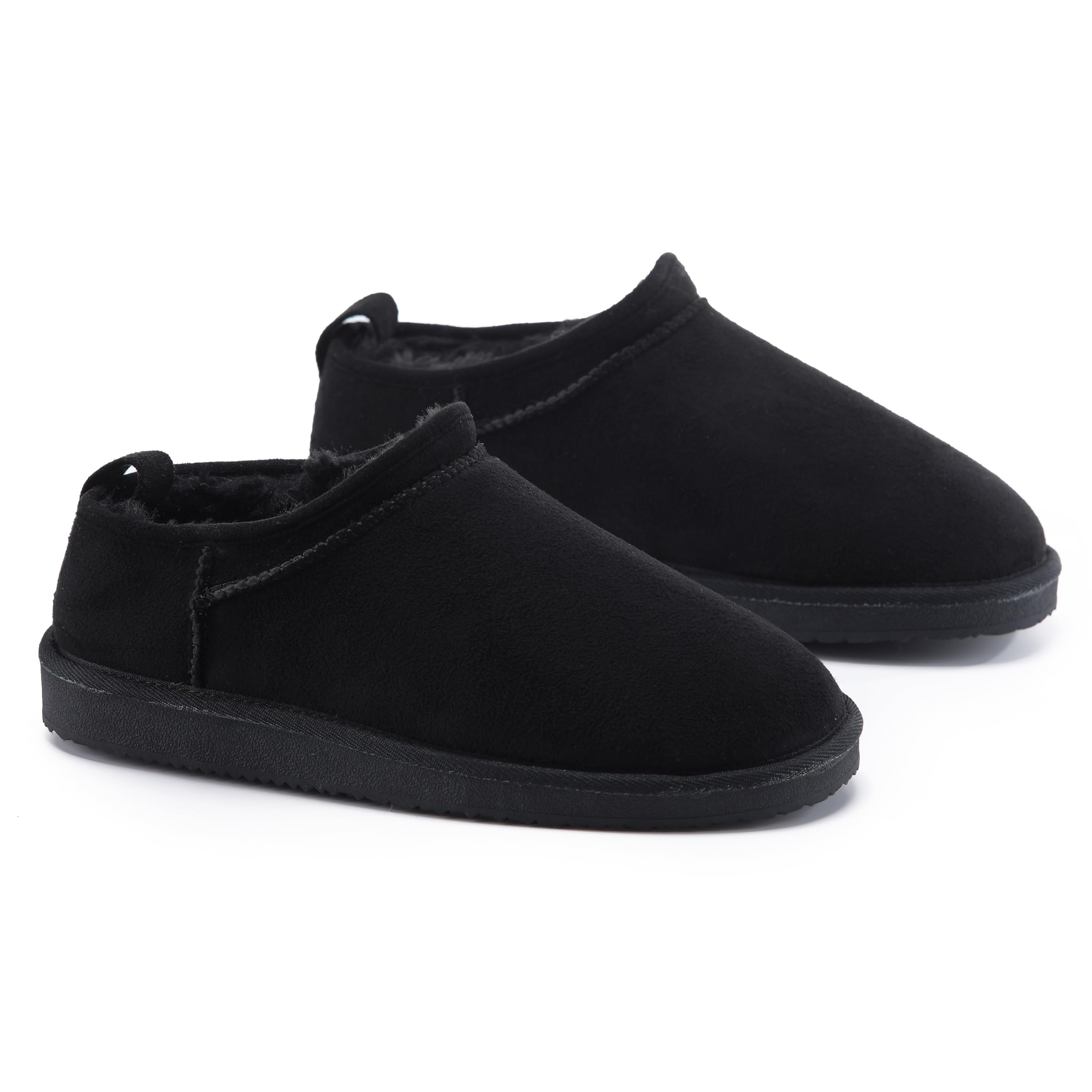 LILA: Fur Lined Mini Suede Slippers