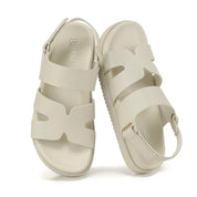 Beige Chunky Sandals with Adjustable Strap