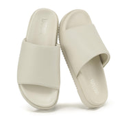 Beige Flat Slider Sandal Slides