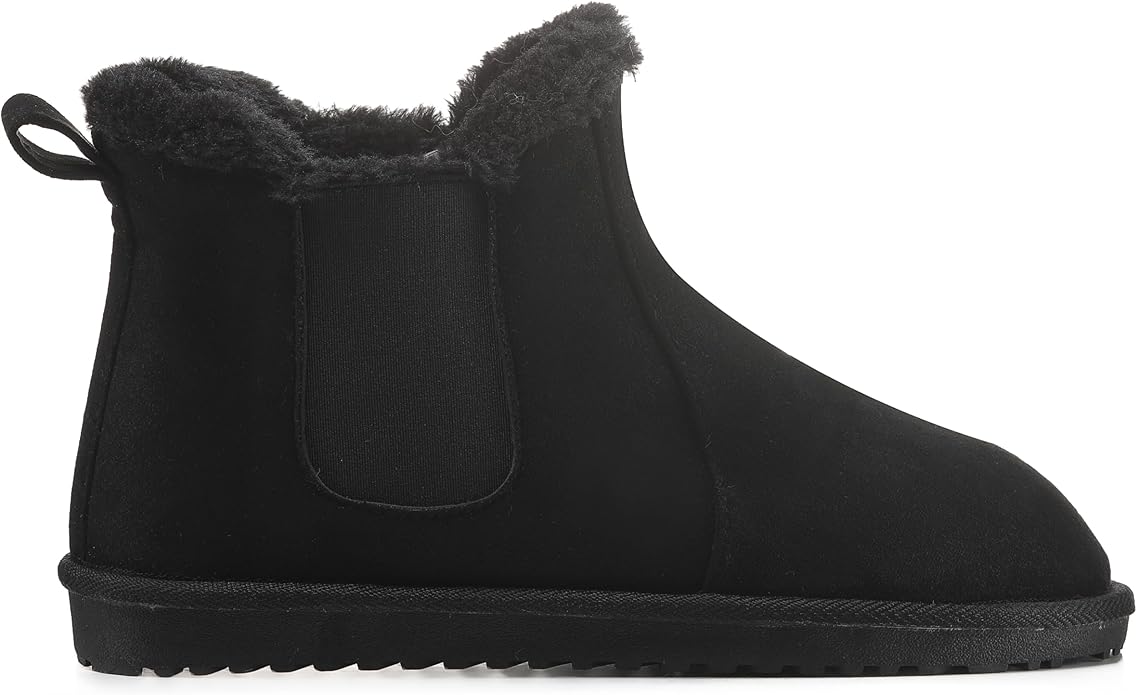 ZOE: Faux Fur Fleece Slip On Chelsea Boots
