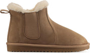 ZOE: Faux Fur Fleece Slip On Chelsea Boots