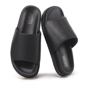Black Flat Slider Sandal Slides