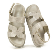 Gold Chunky Sandals with Adjustable Strap