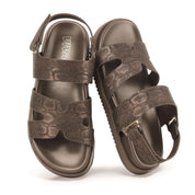 Brown Chunky Sandals with Adjustable Strap