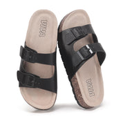 Black Footbed Sandals