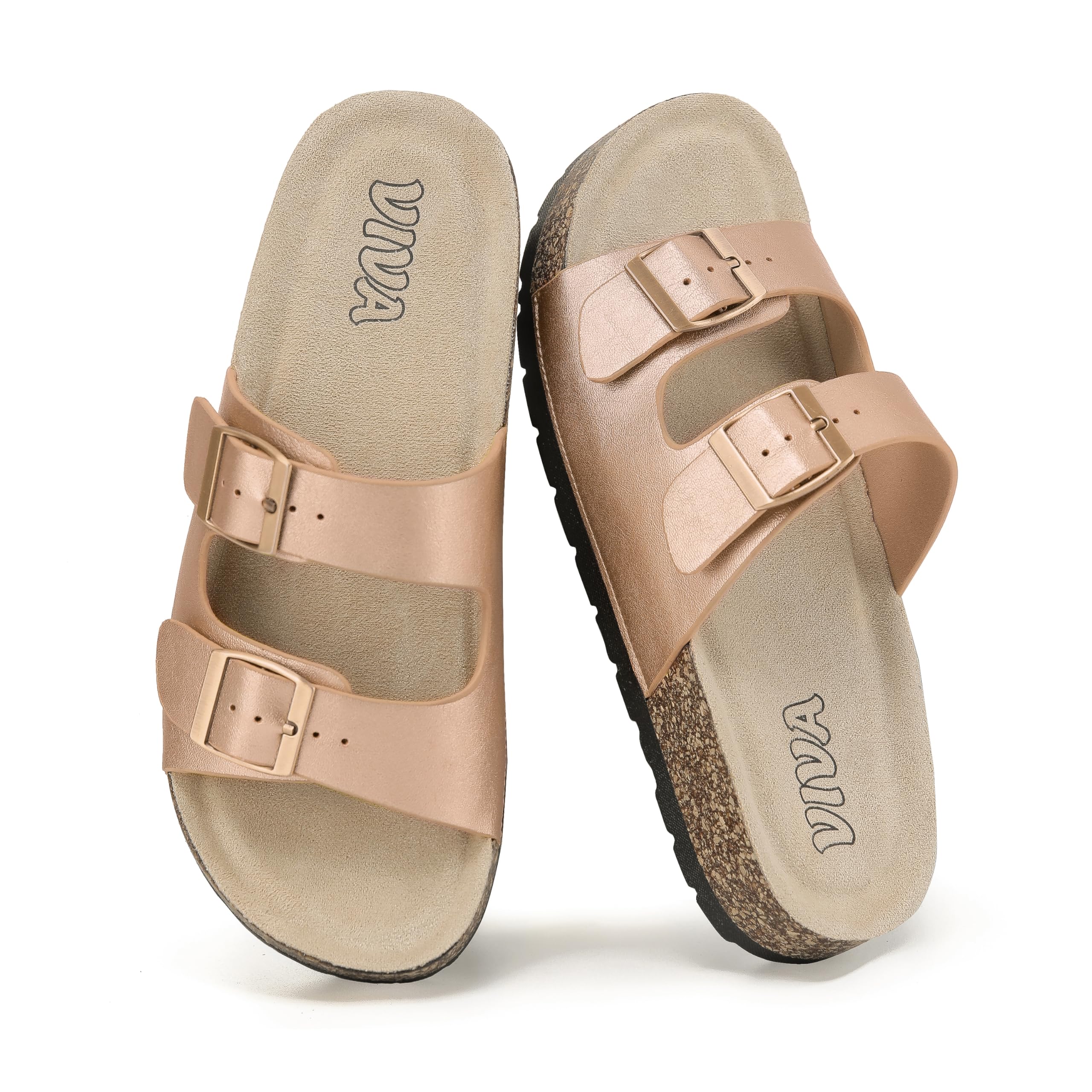 Rose Gold Footbed Sandals