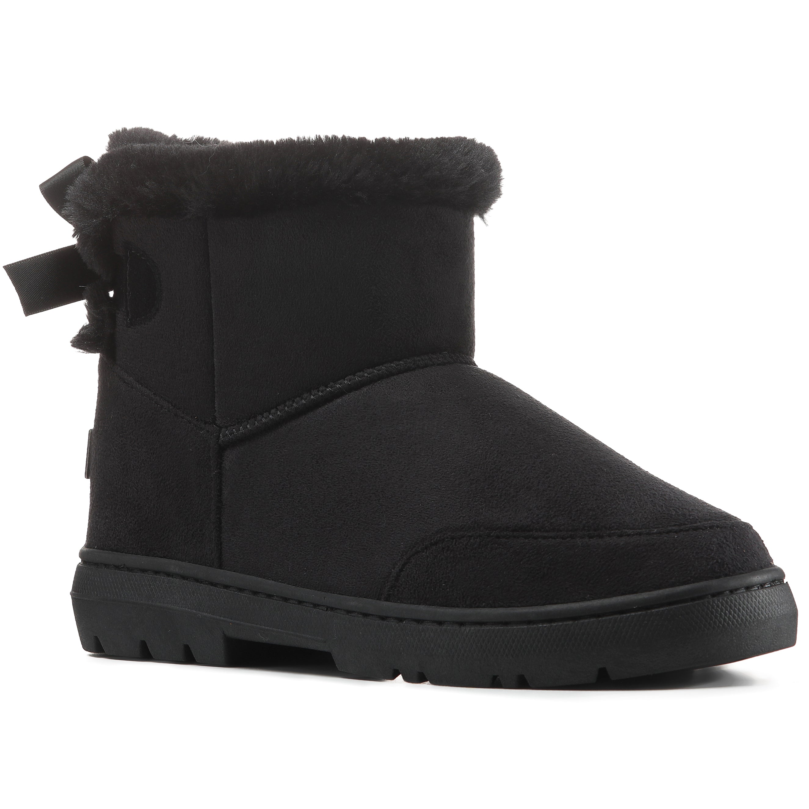 DAISY: Single Bow Ankle Slipper Boots