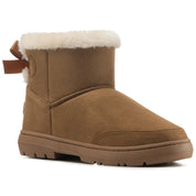 DAISY: Single Bow Ankle Slipper Boots