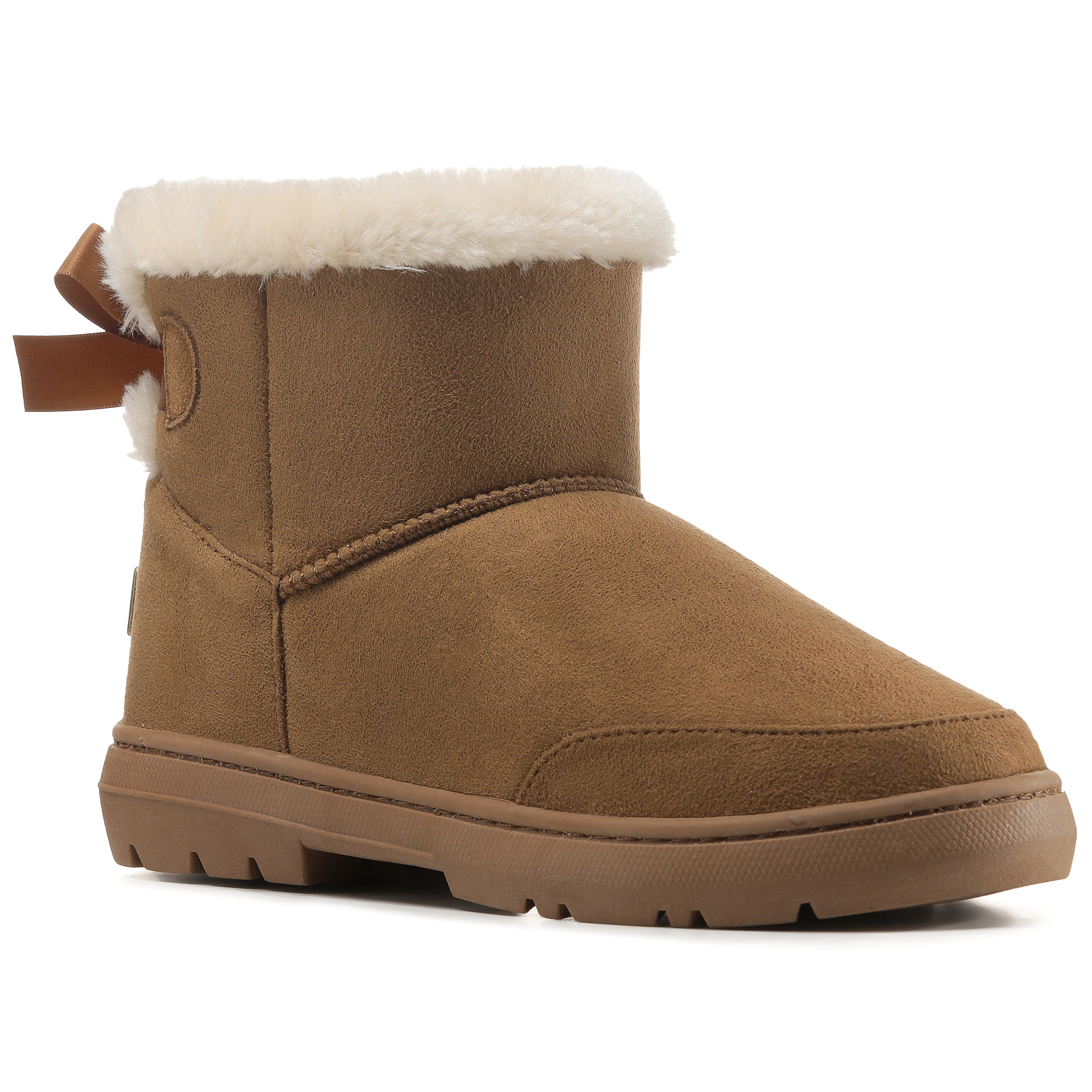 DAISY: Single Bow Ankle Slipper Boots
