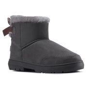 DAISY: Single Bow Ankle Slipper Boots