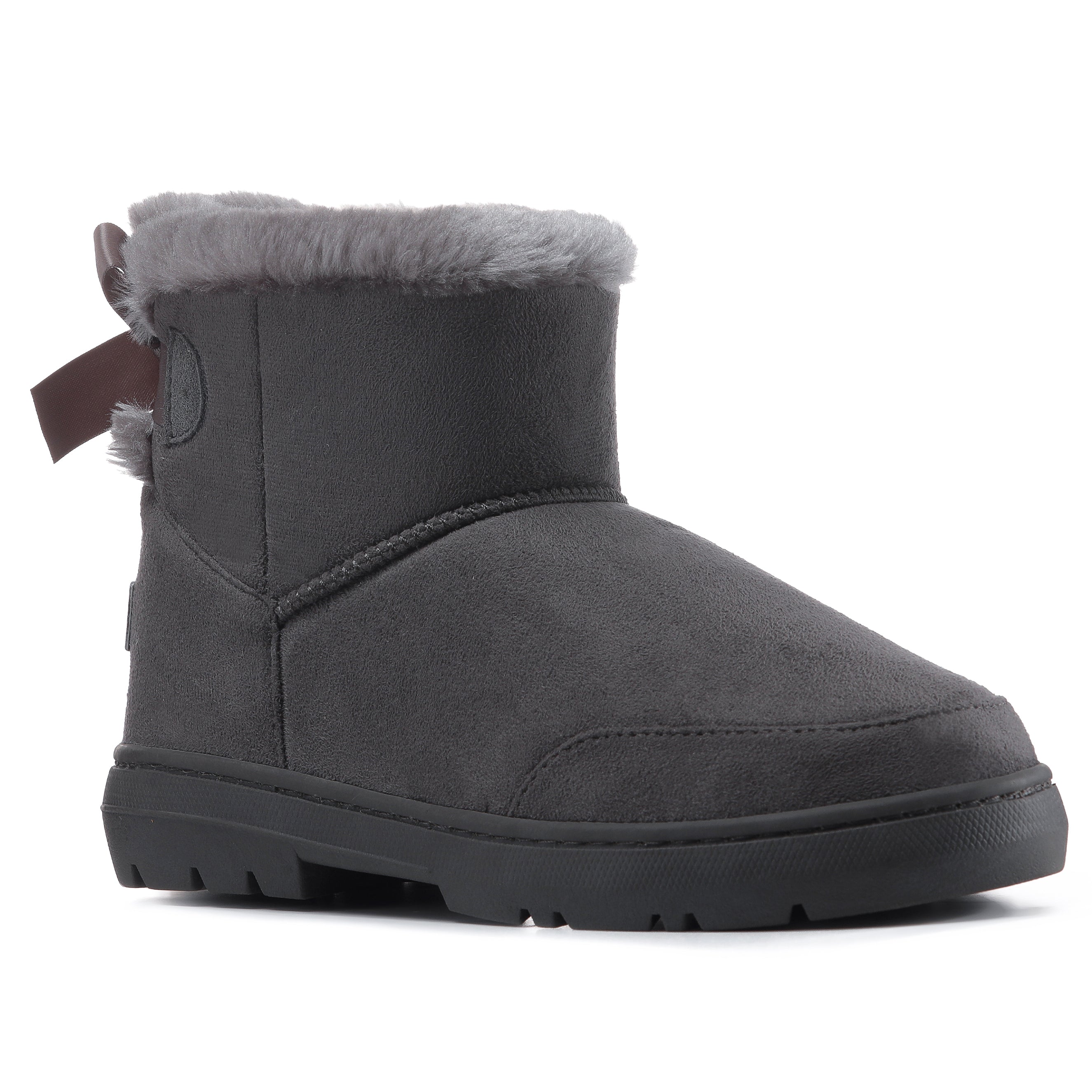DAISY: Single Bow Ankle Slipper Boots