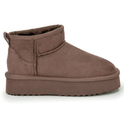 MIRA: Platform Pull On Fur Lined Slipper Boots