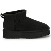 MIRA: Platform Pull On Fur Lined Slipper Boots