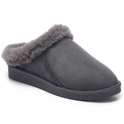 RILEY: Faux Suede Fur Lined Slip On Slippers