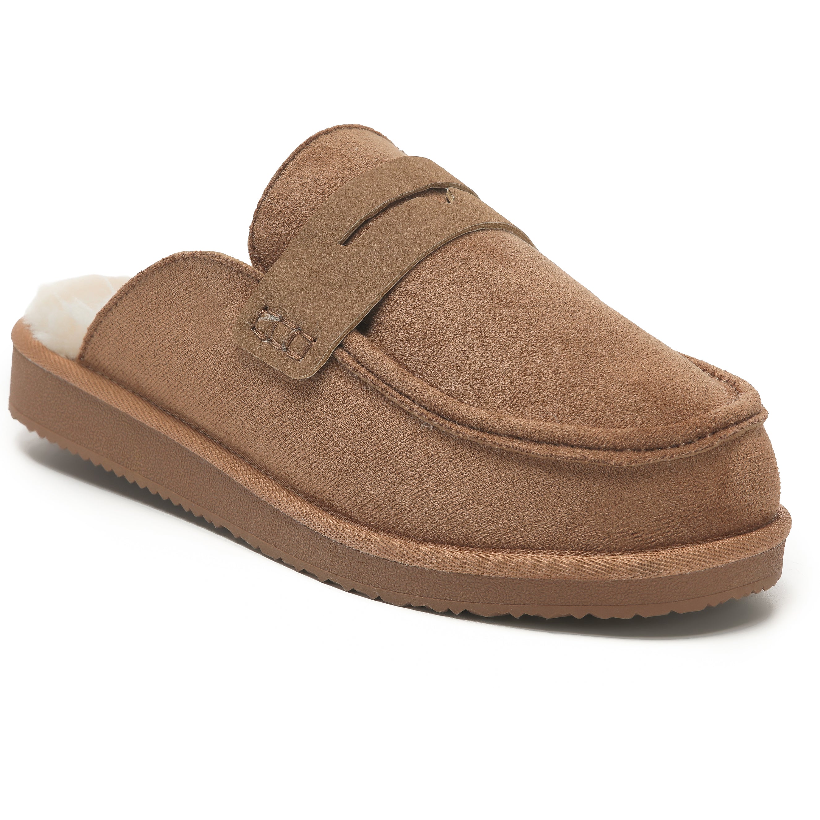 ARIA: Faux Fur Penny Loafer Slip On Slippers