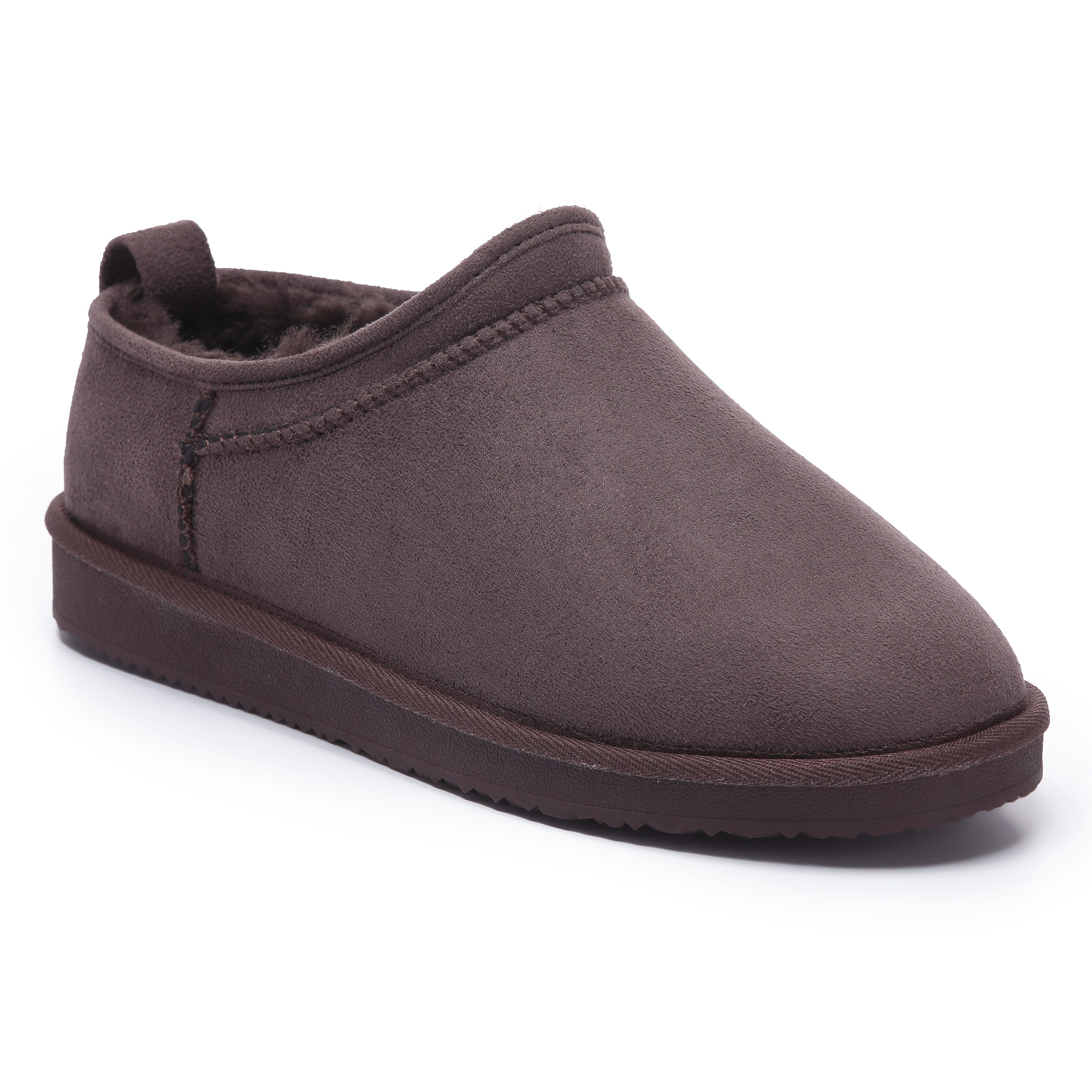 LILA: Fur Lined Mini Suede Slippers