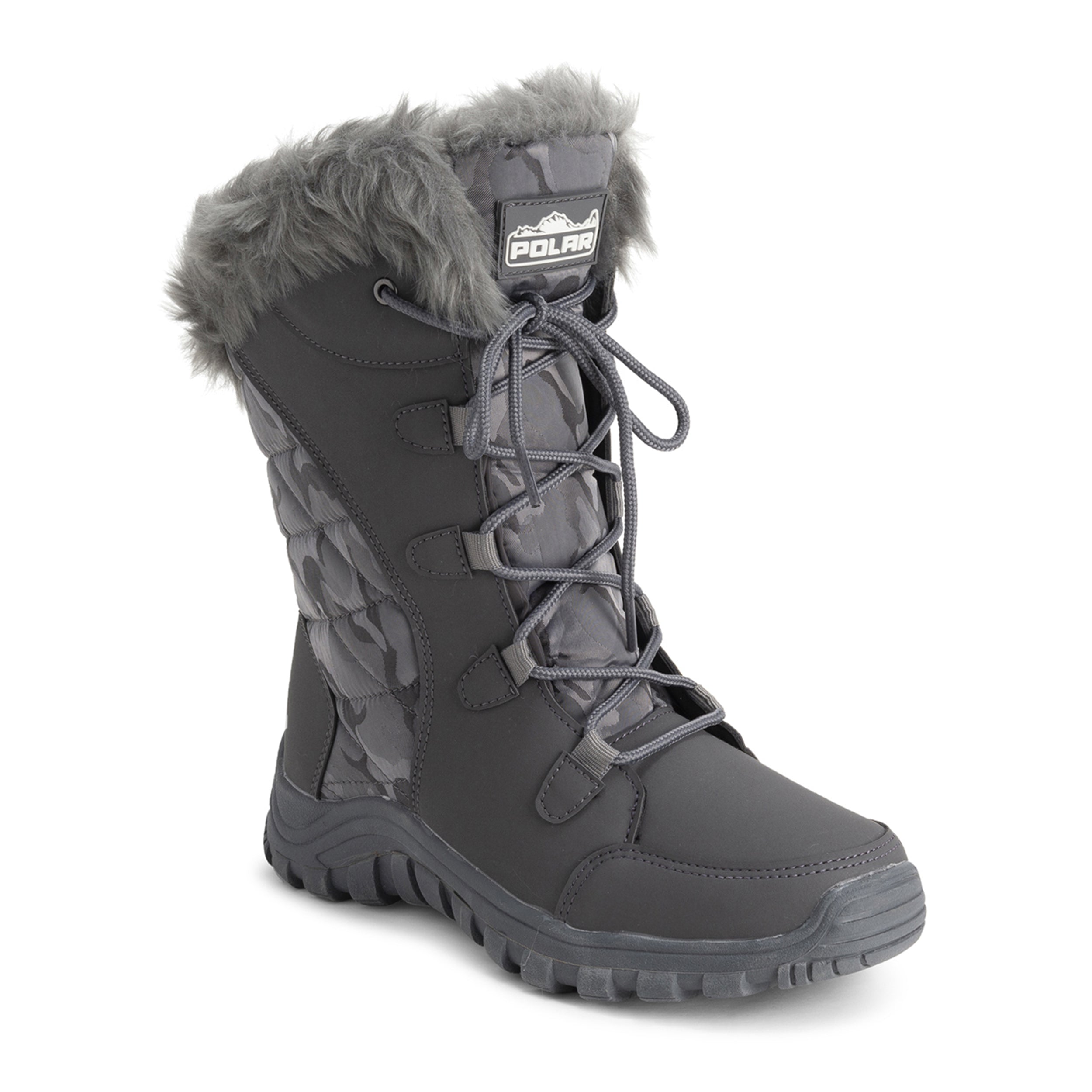 AMELIA: Women's Quilted Lace Up Snow Boots