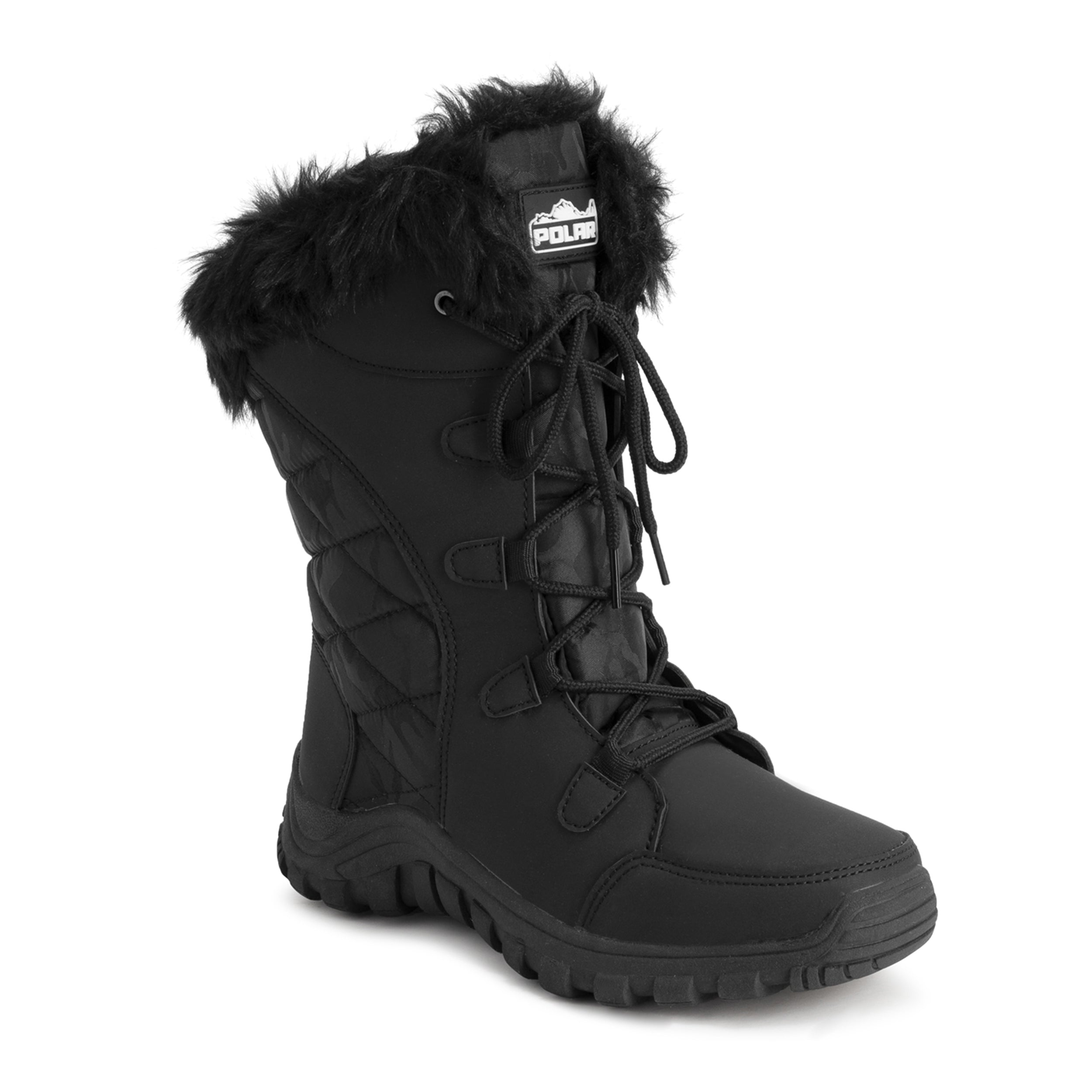 AMELIA: Women's Quilted Lace Up Snow Boots