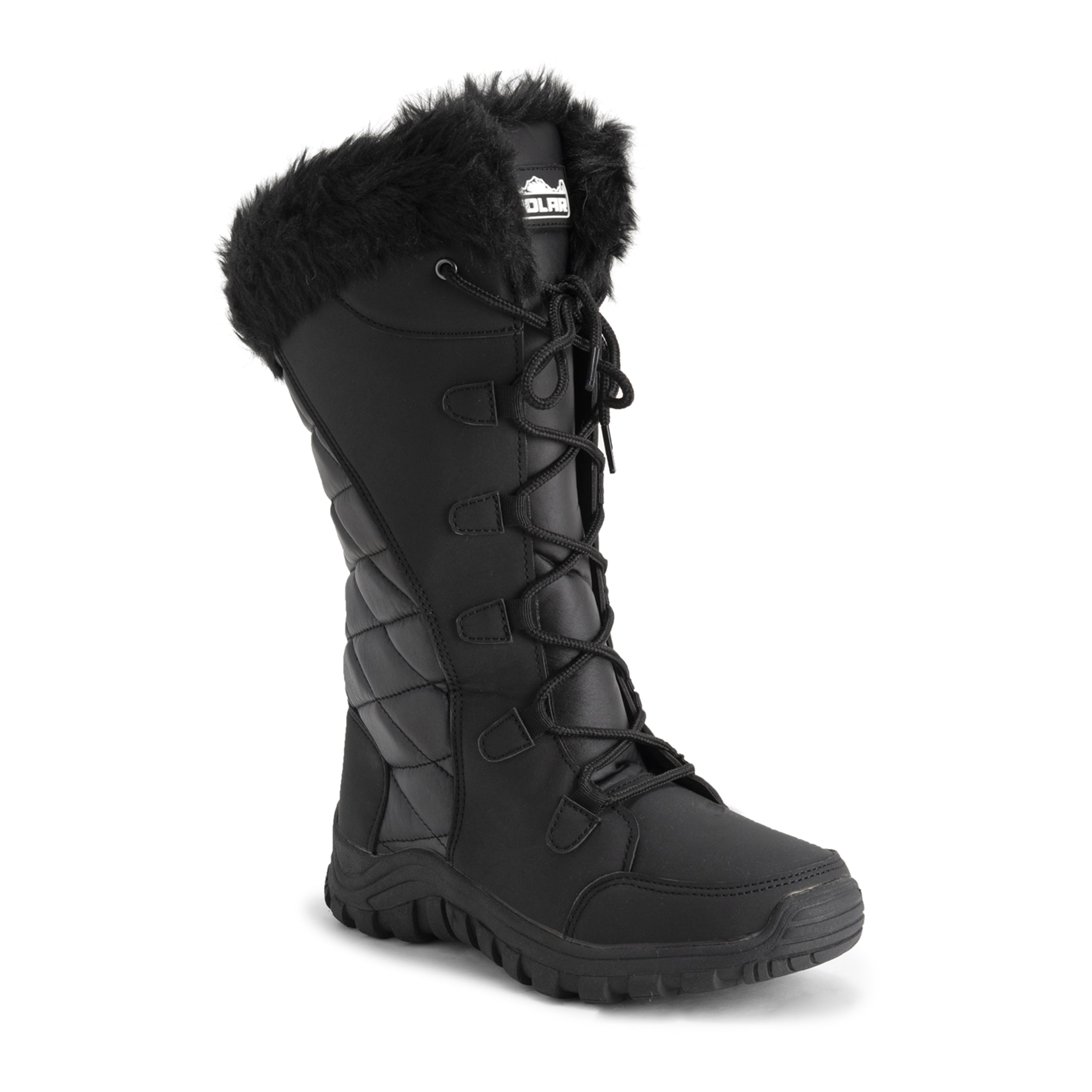 AMELIA: Women's Quilted Lace Up Snow Boots