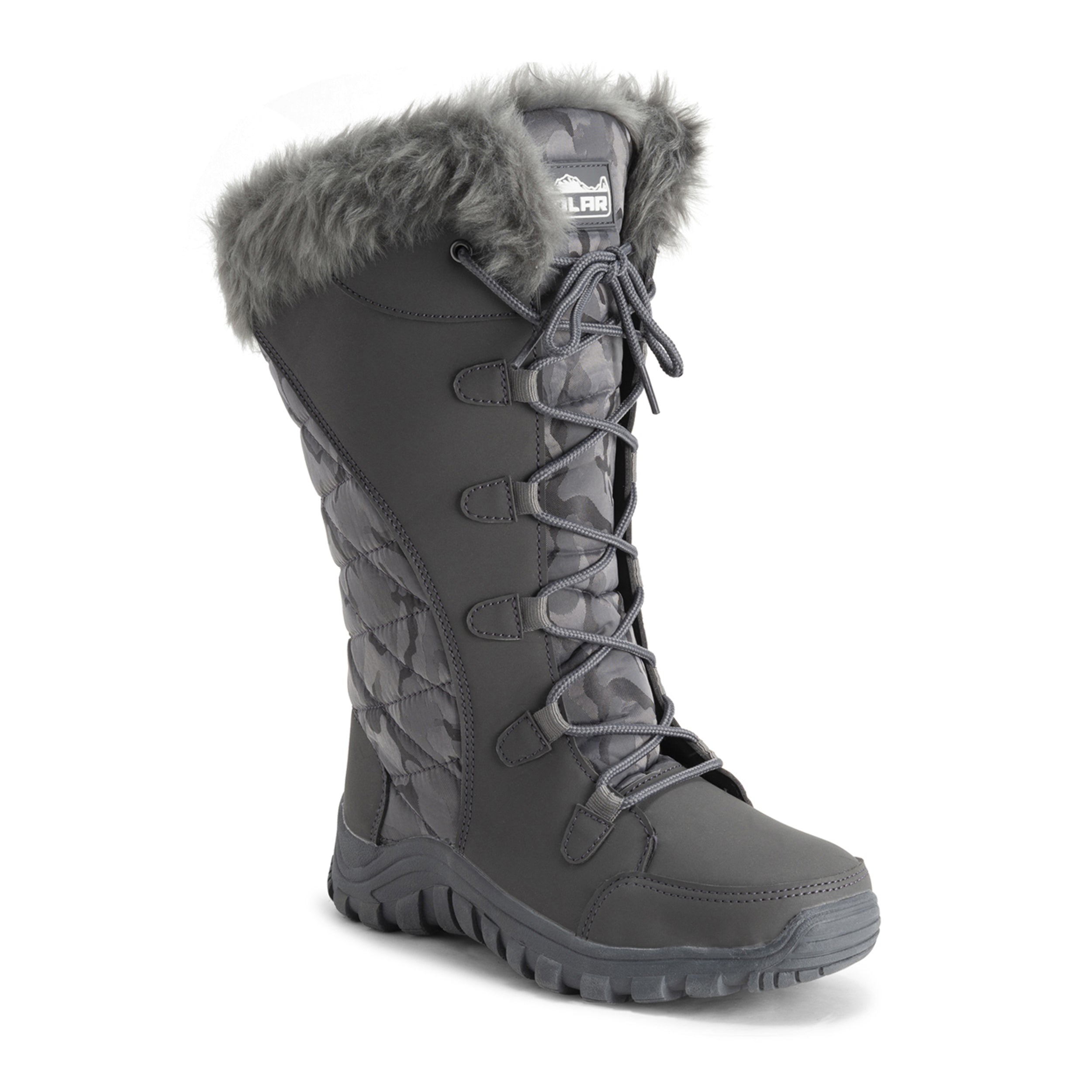 AMELIA: Women's Quilted Lace Up Snow Boots