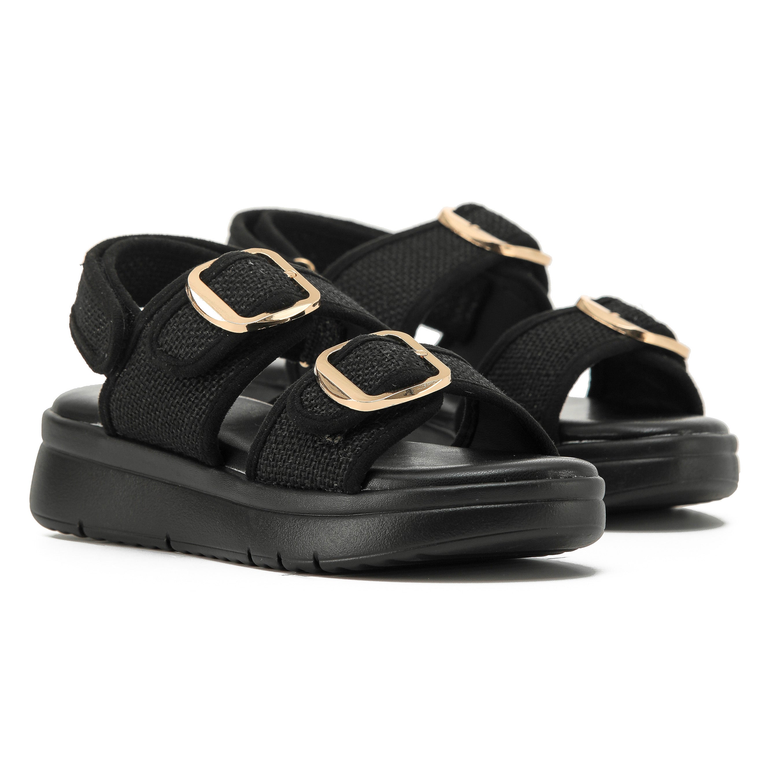 LUNA: Women's Buckle Flatform Wedge Sandals