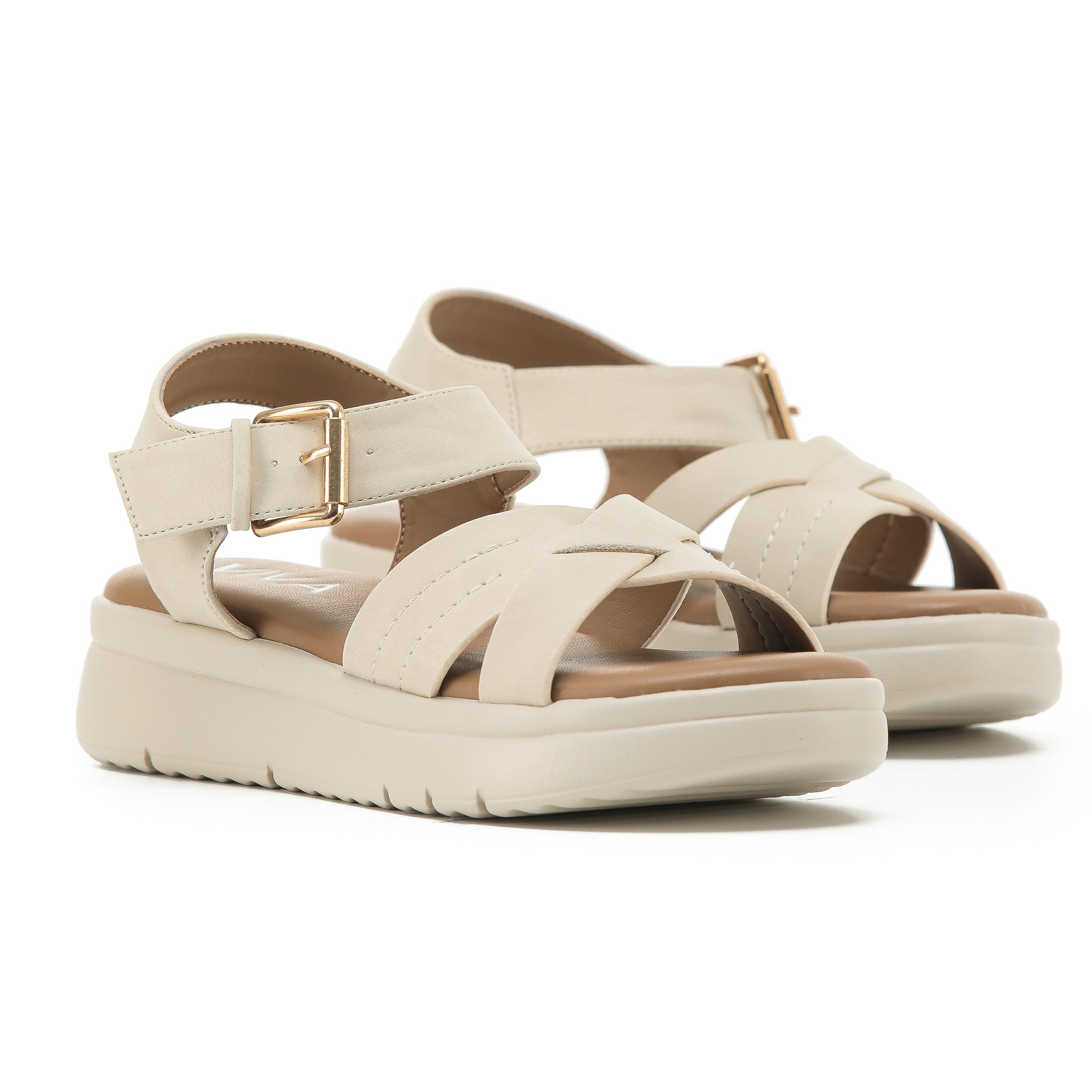 NOVA: Women's Buckle Flatform Wedge Sandals