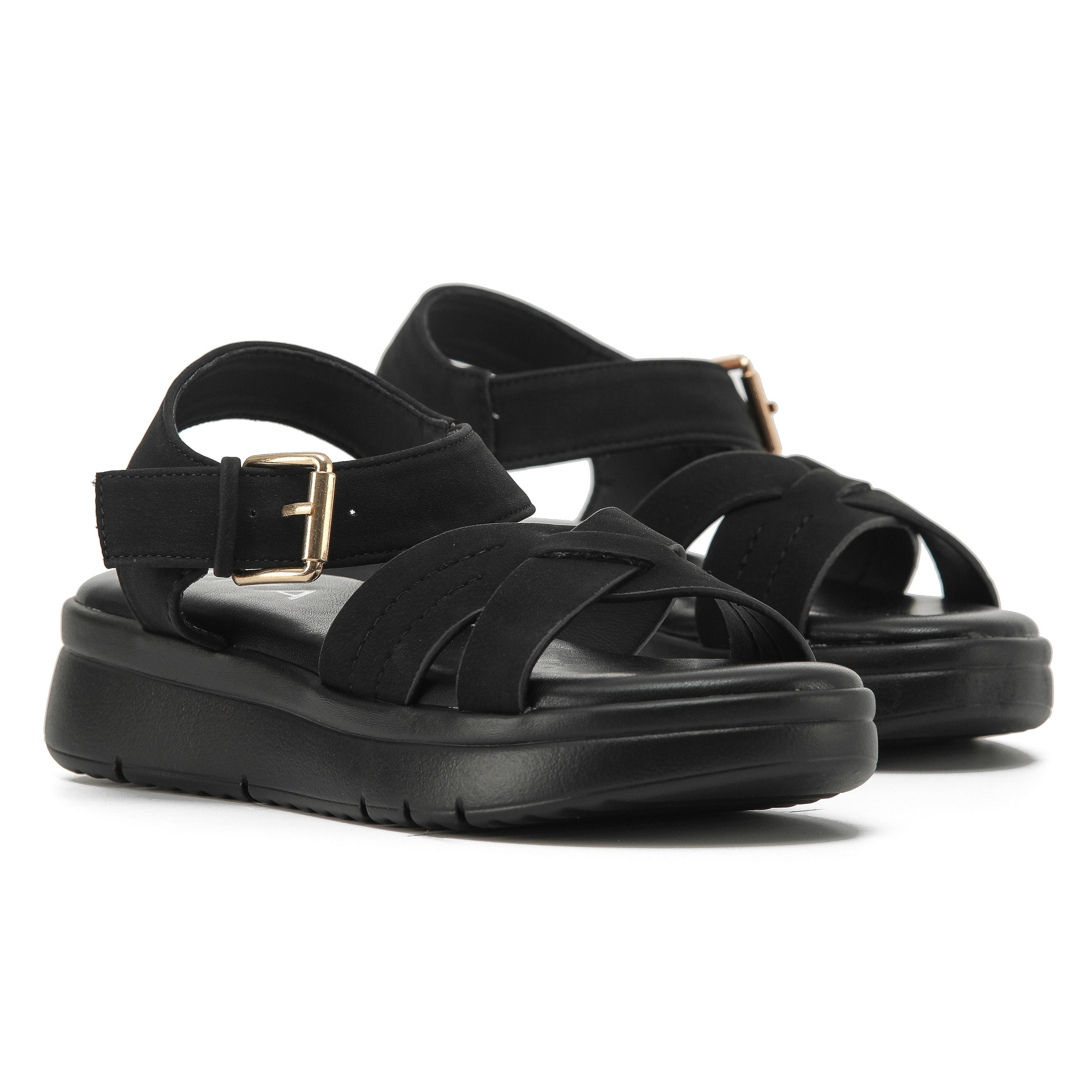 NOVA: Women's Buckle Flatform Wedge Sandals