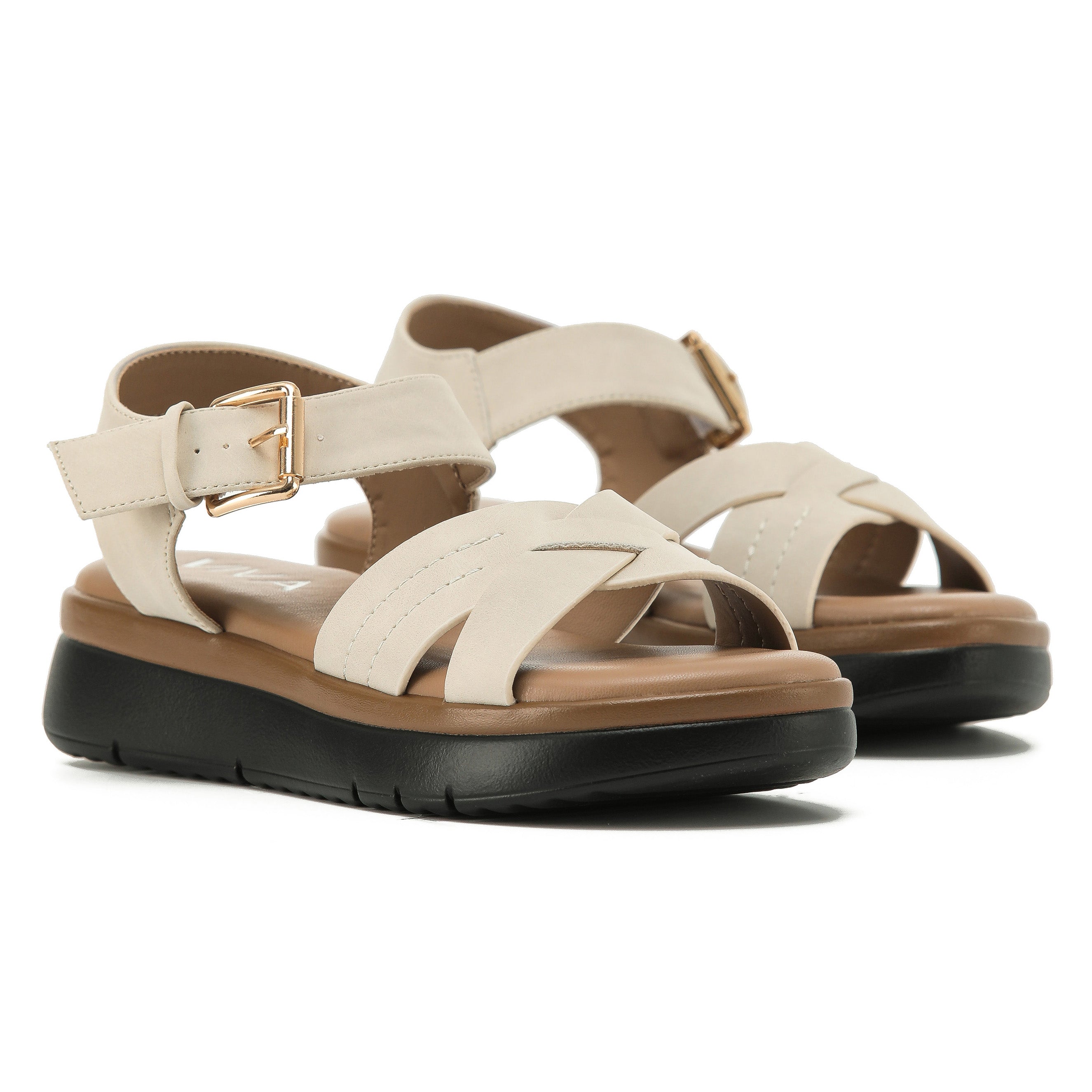 NOVA: Women's Buckle Flatform Wedge Sandals