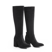 QUINN: Knee High Heeled Zip Up Long Boots