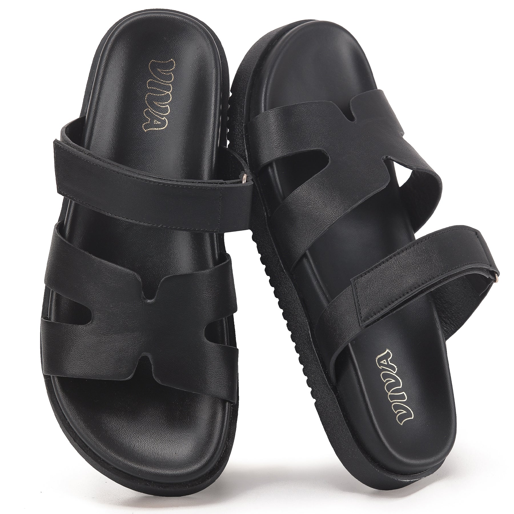 Women's Chunky Flat Sandals with Adjustable Strap