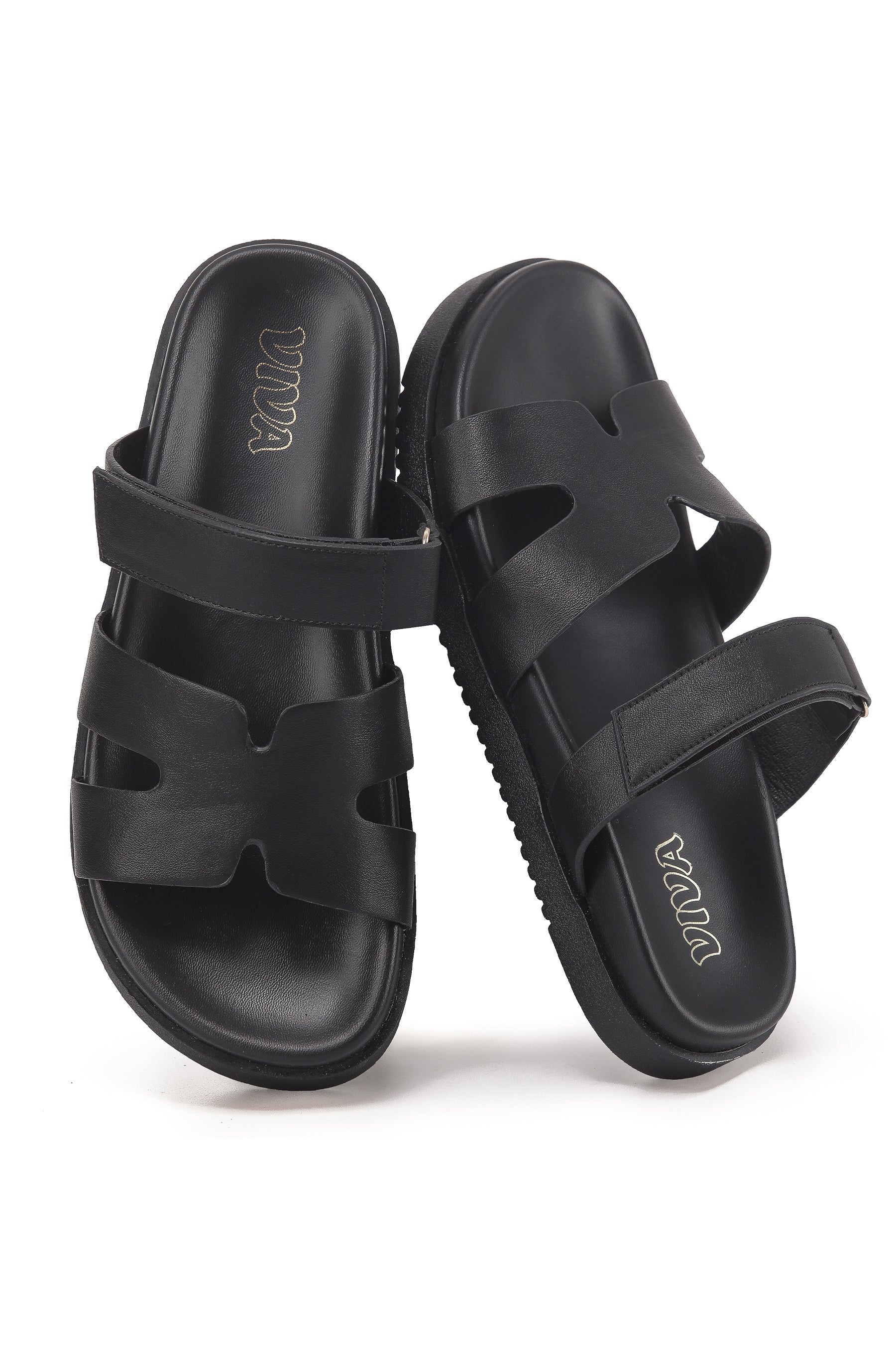 Women's Chunky Flat Sandals with Adjustable Strap
