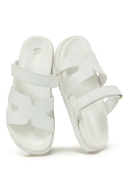 Women's Chunky Flat Sandals with Adjustable Strap