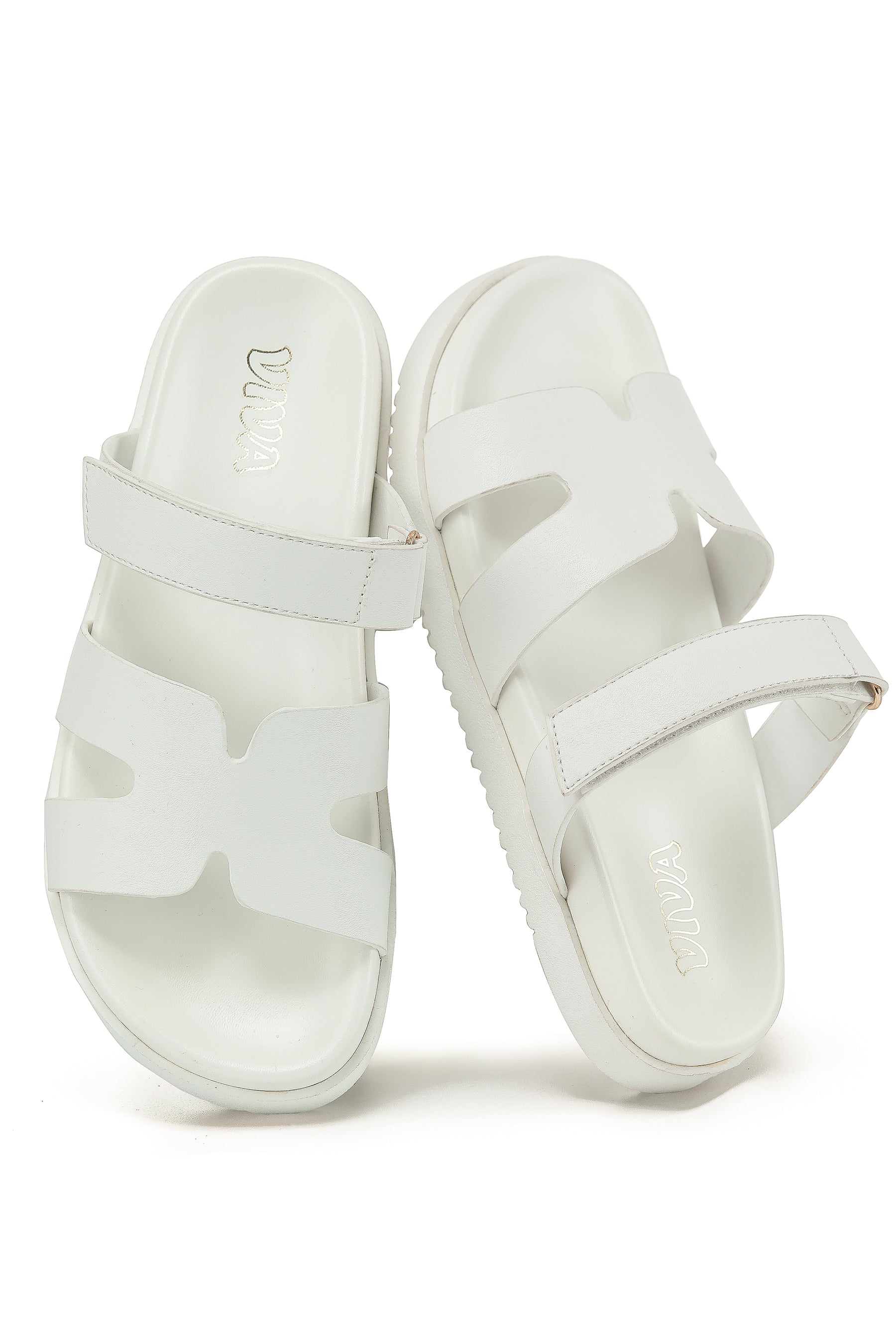 Women's Chunky Flat Sandals with Adjustable Strap
