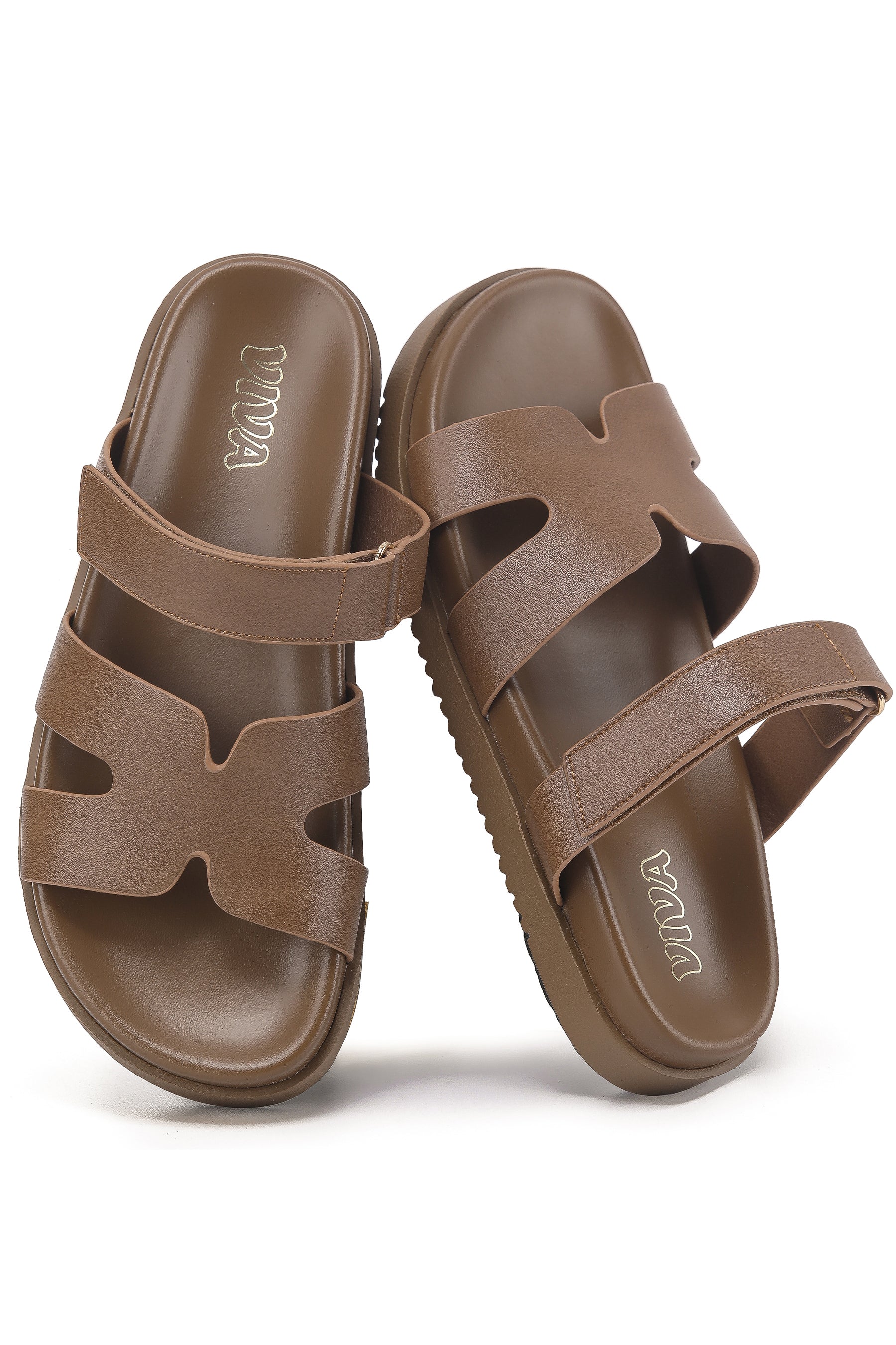 Women's Chunky Flat Sandals with Adjustable Strap