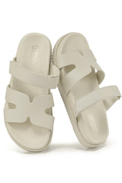 Women's Chunky Flat Sandals with Adjustable Strap