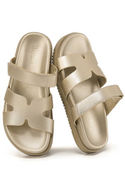Women's Chunky Flat Sandals with Adjustable Strap