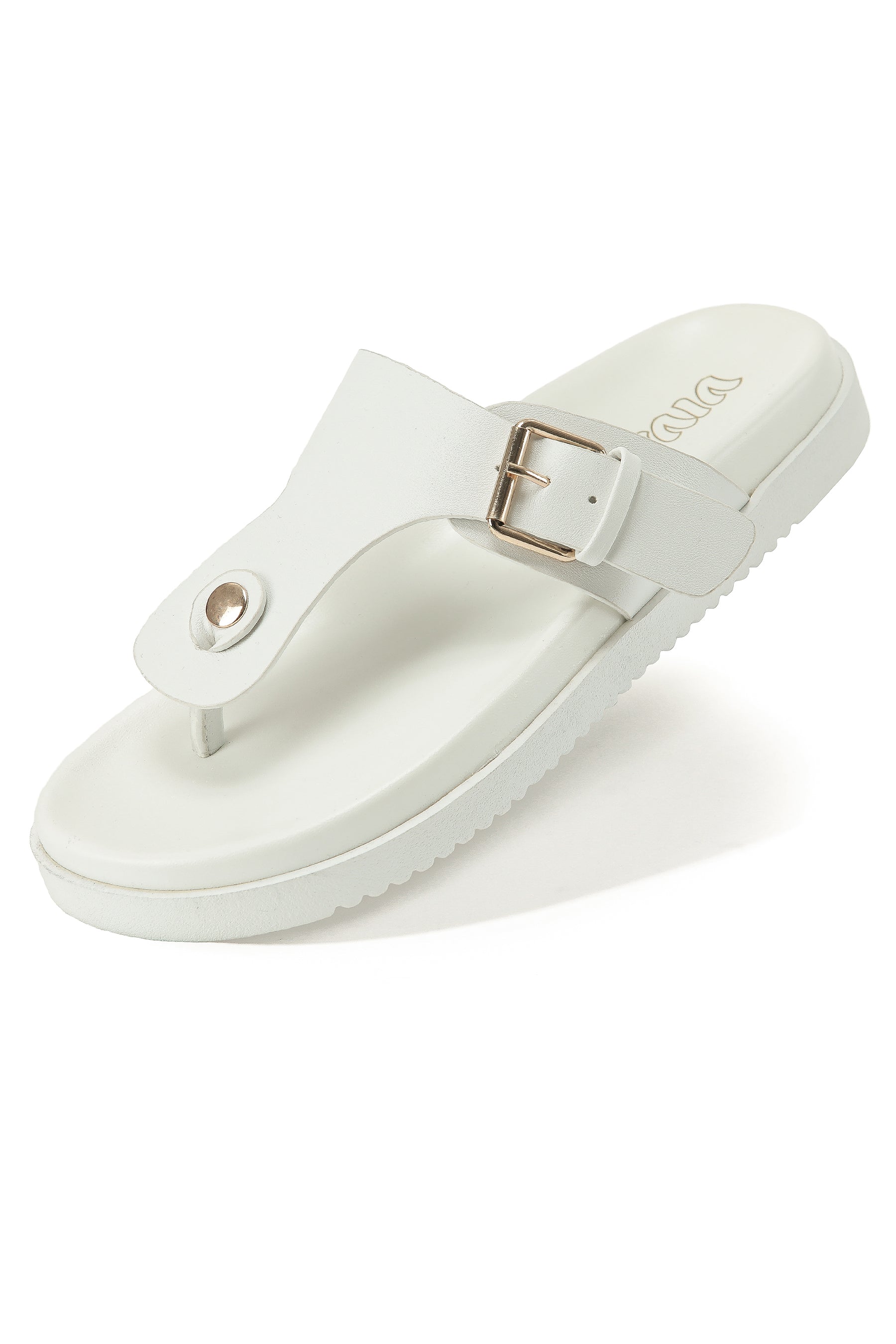 Women's Toe Post Flat Sandals with Buckle Strap