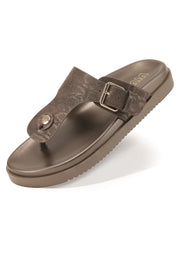 Women's Toe Post Flat Sandals with Buckle Strap
