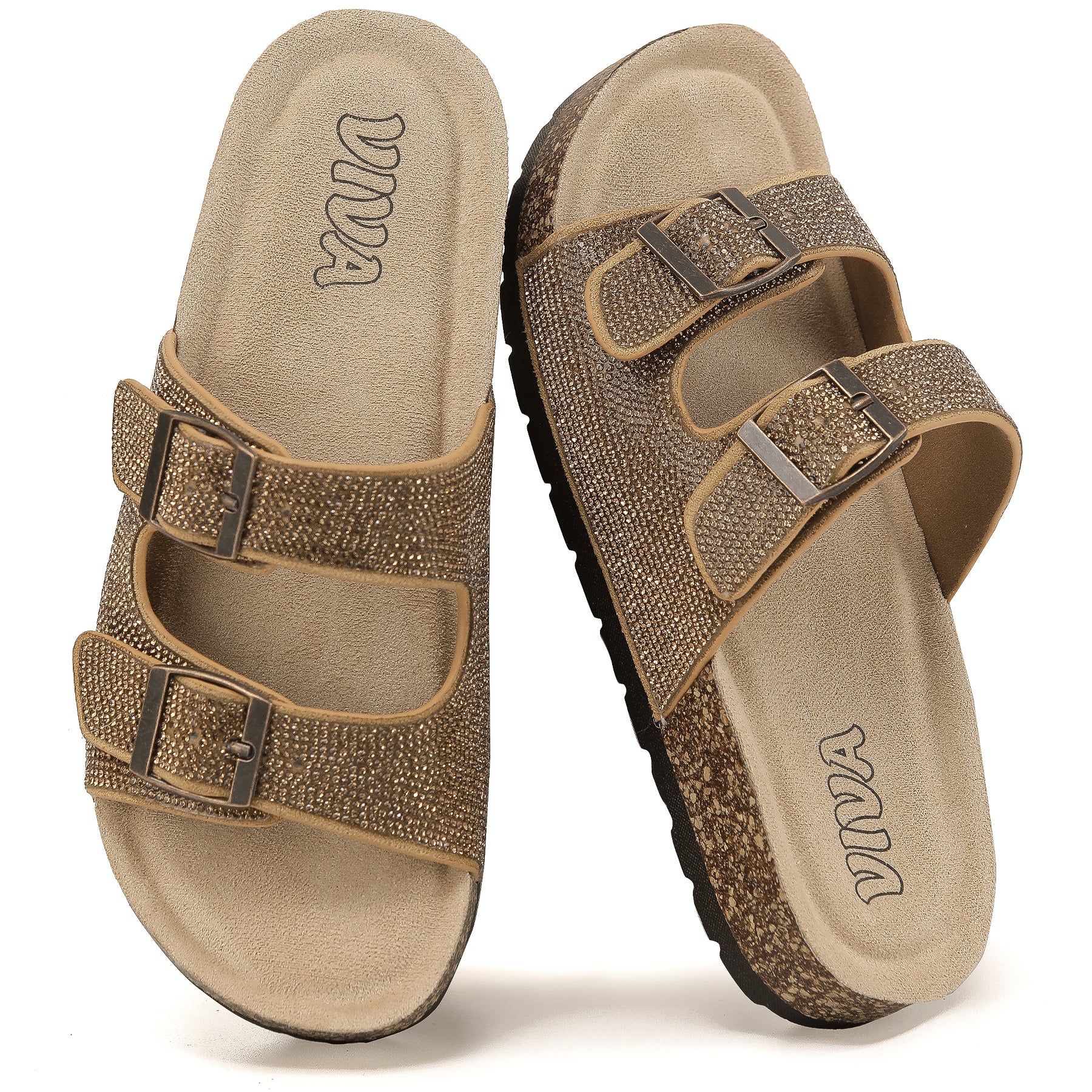 Women's Double Buckle Cork Footbed Sandals