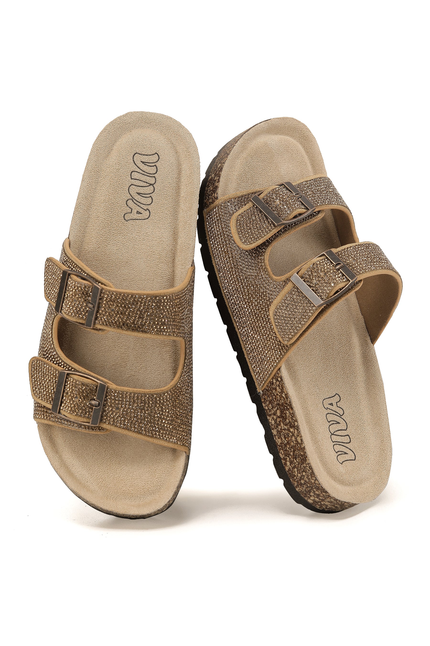 Women's Double Buckle Cork Footbed Sandals