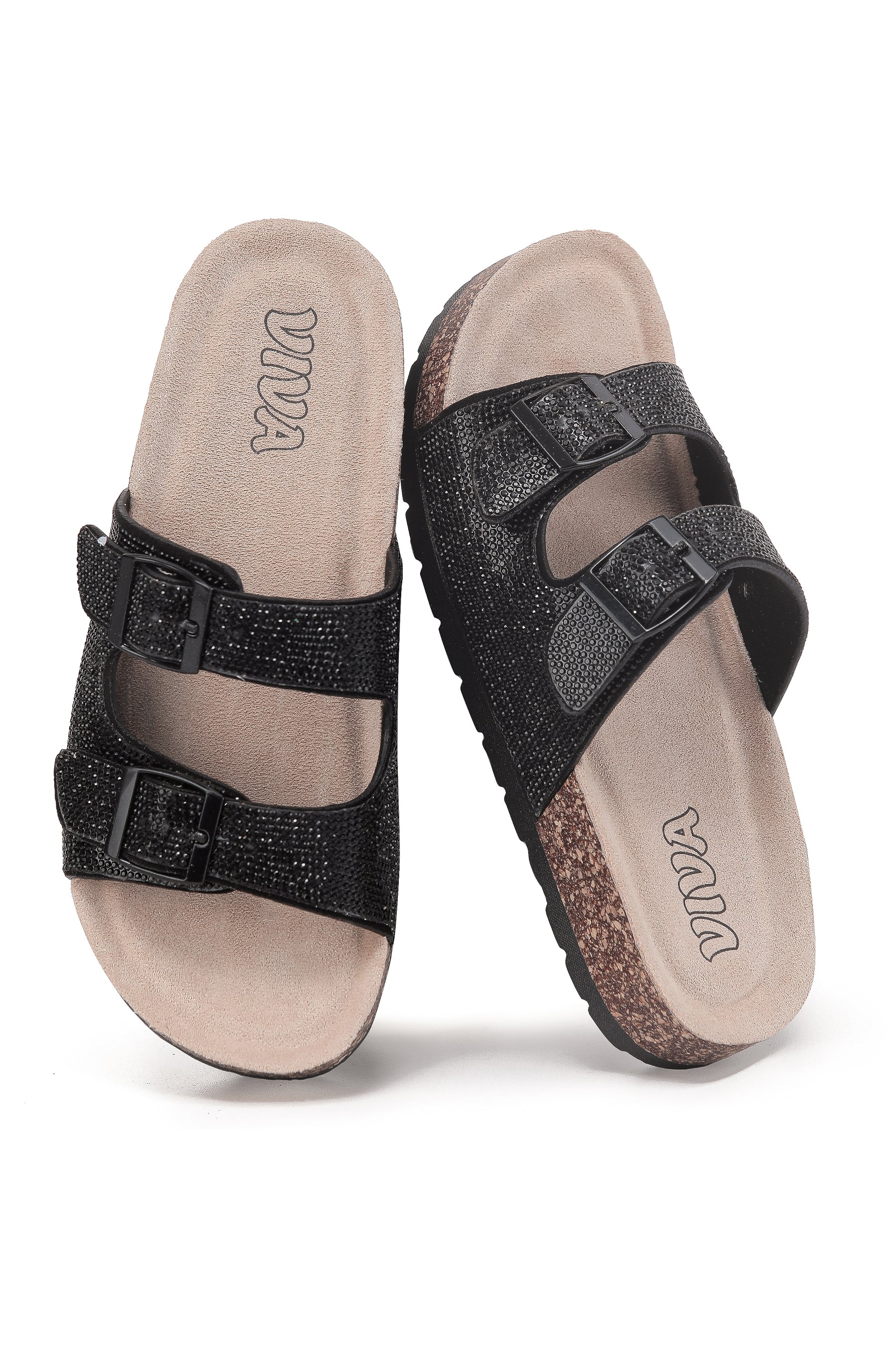 Women's Double Buckle Cork Footbed Sandals