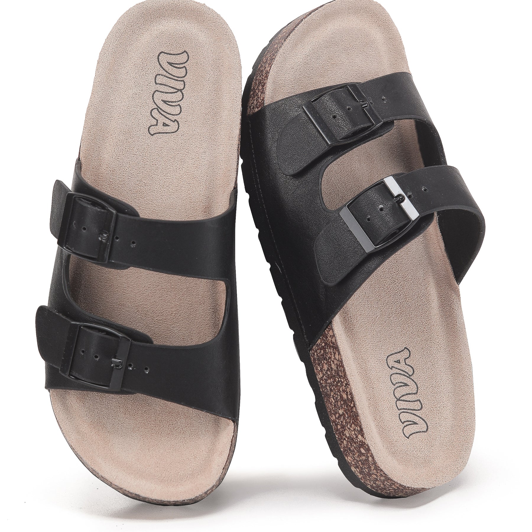 Women's Double Buckle Cork Footbed Sandals