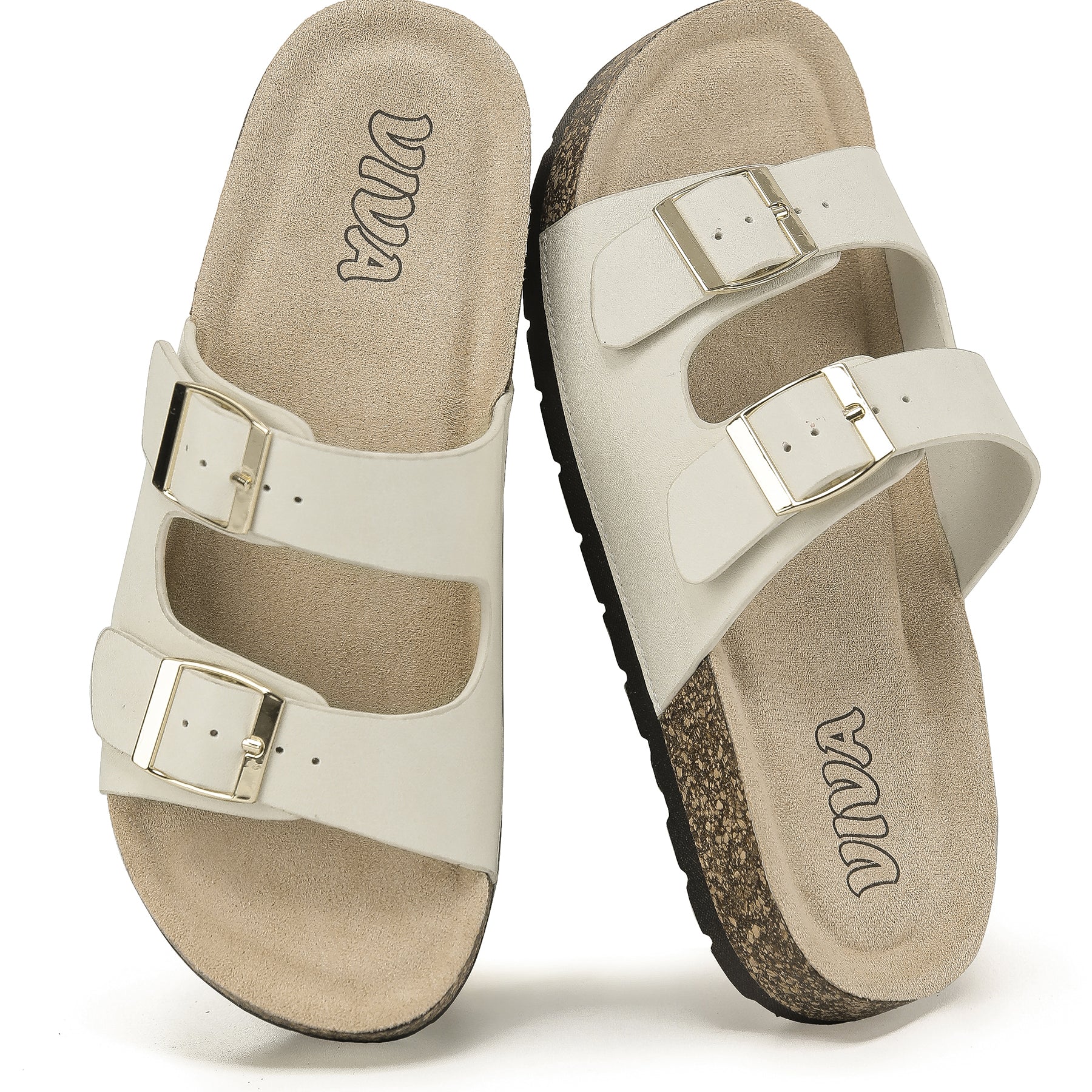 Women's Double Buckle Cork Footbed Sandals