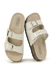 Women's Double Buckle Cork Footbed Sandals