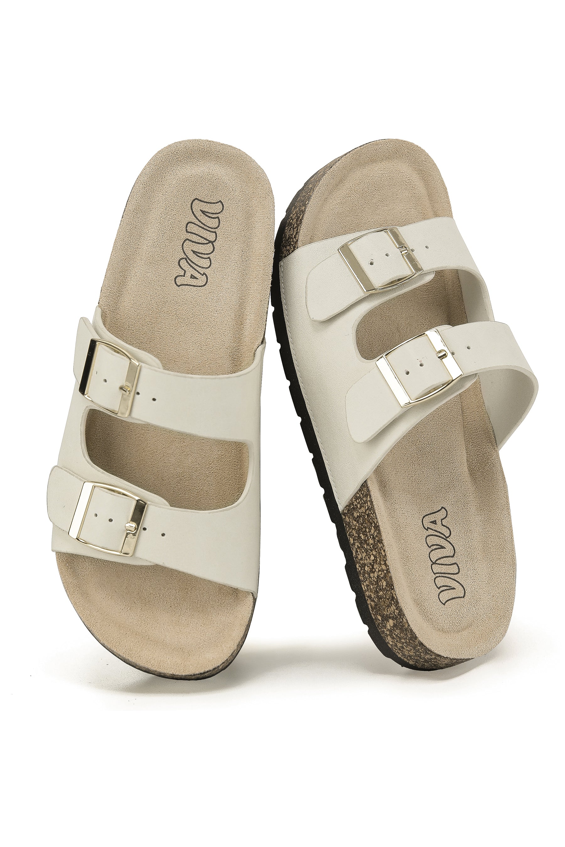 Women's Double Buckle Cork Footbed Sandals