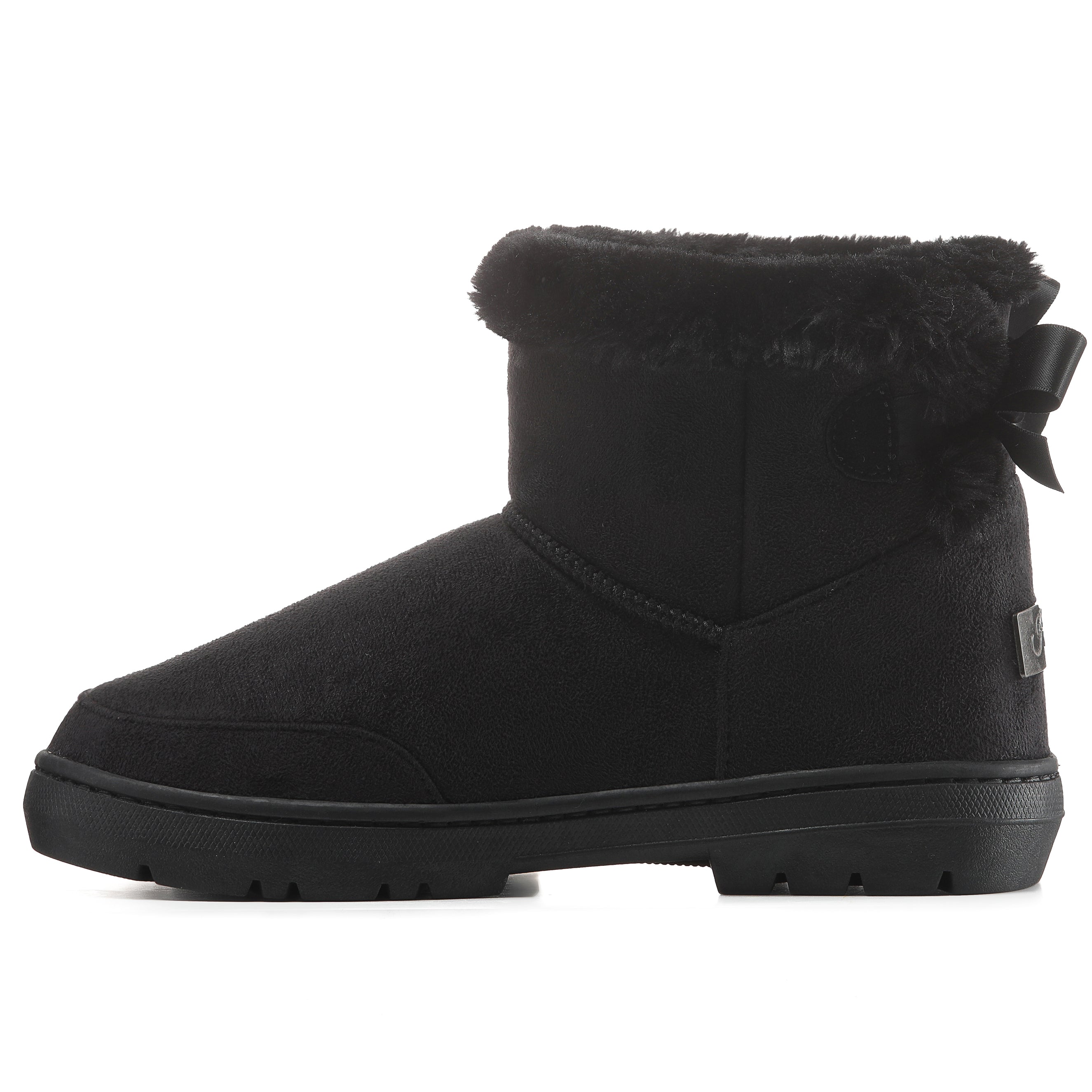 DAISY: Single Bow Ankle Slipper Boots