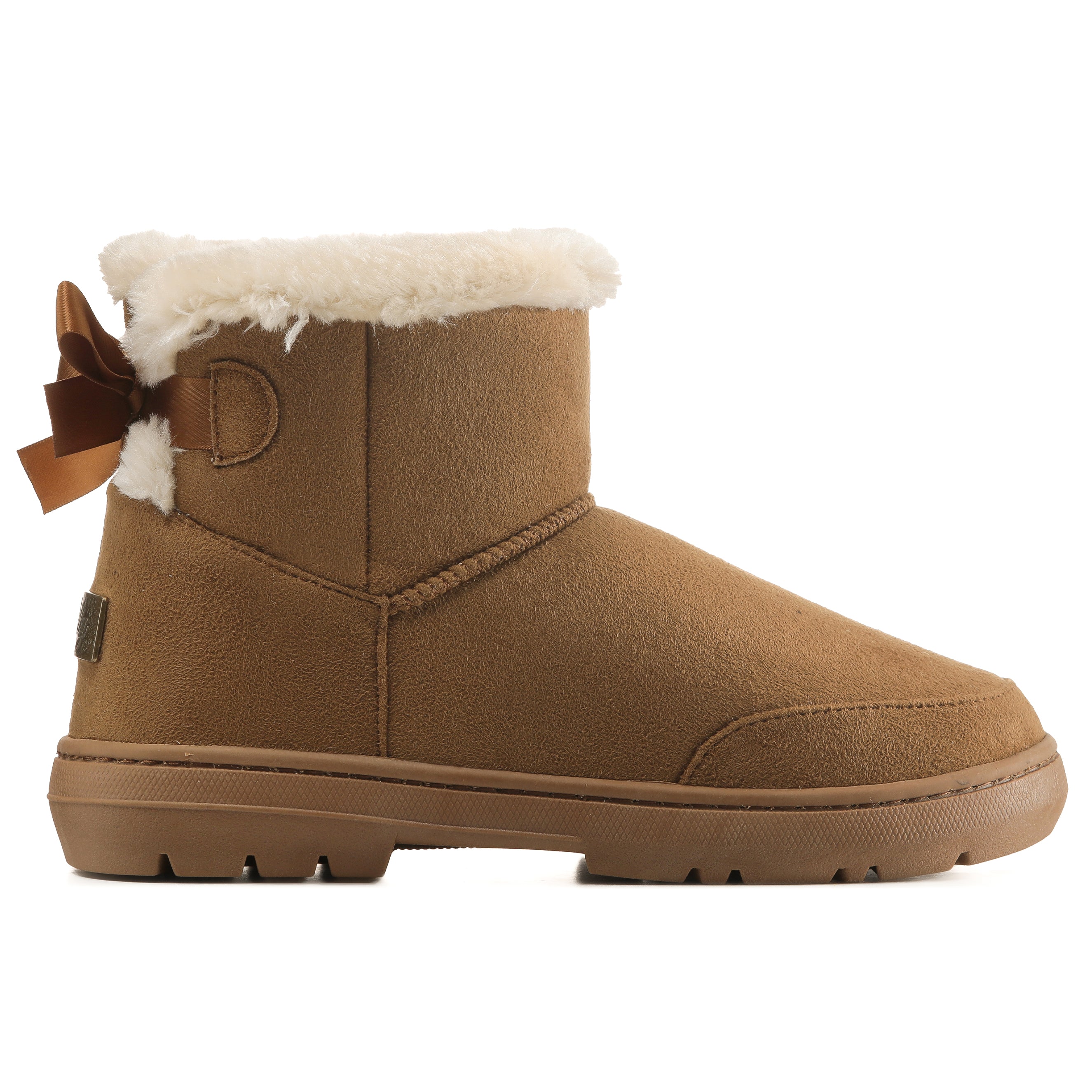 DAISY: Single Bow Ankle Slipper Boots