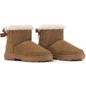 DAISY: Single Bow Ankle Slipper Boots