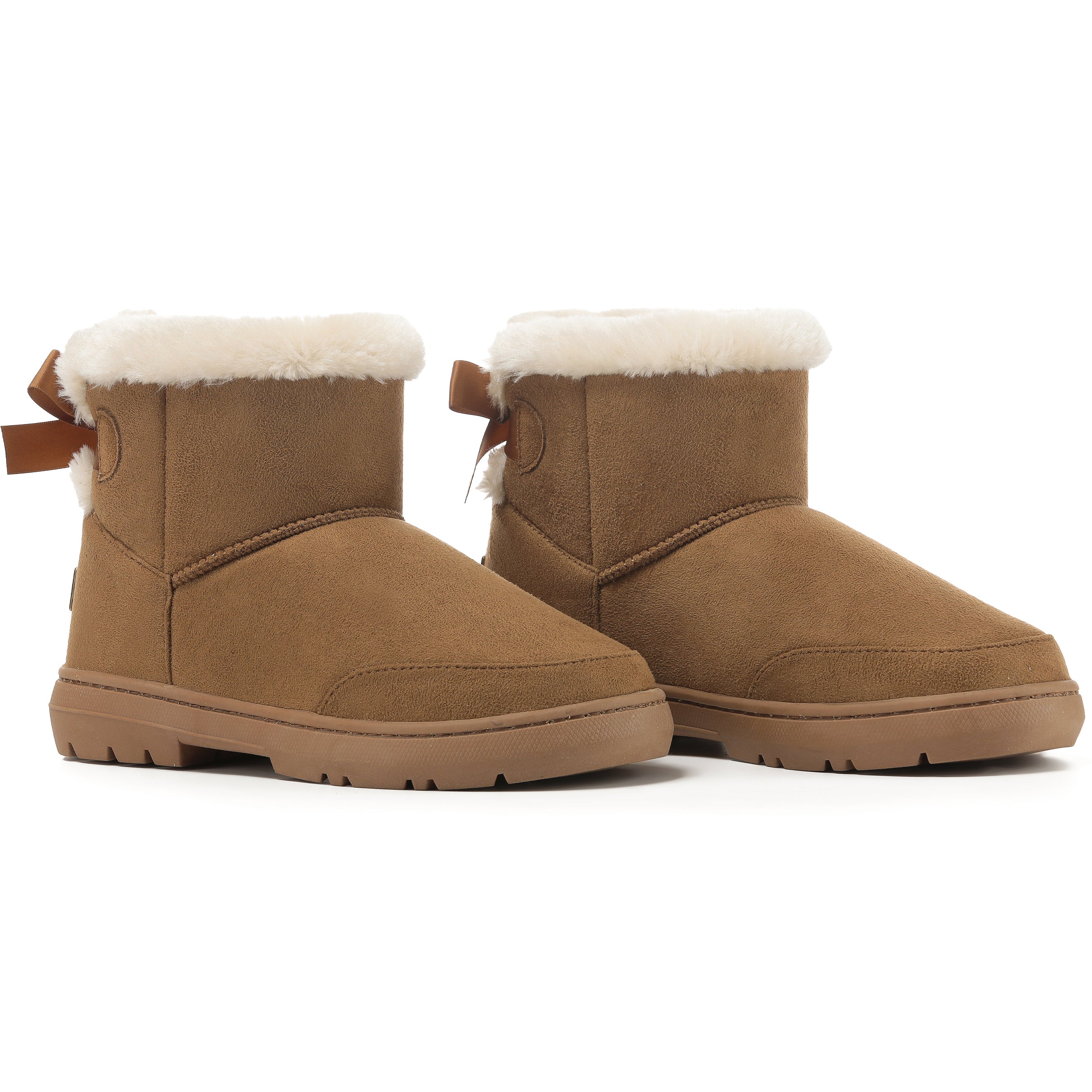 DAISY: Single Bow Ankle Slipper Boots